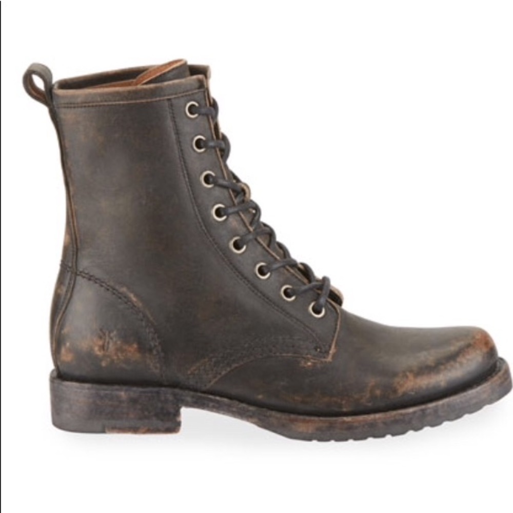 Frye Veronica Rustic leather combat booties 8